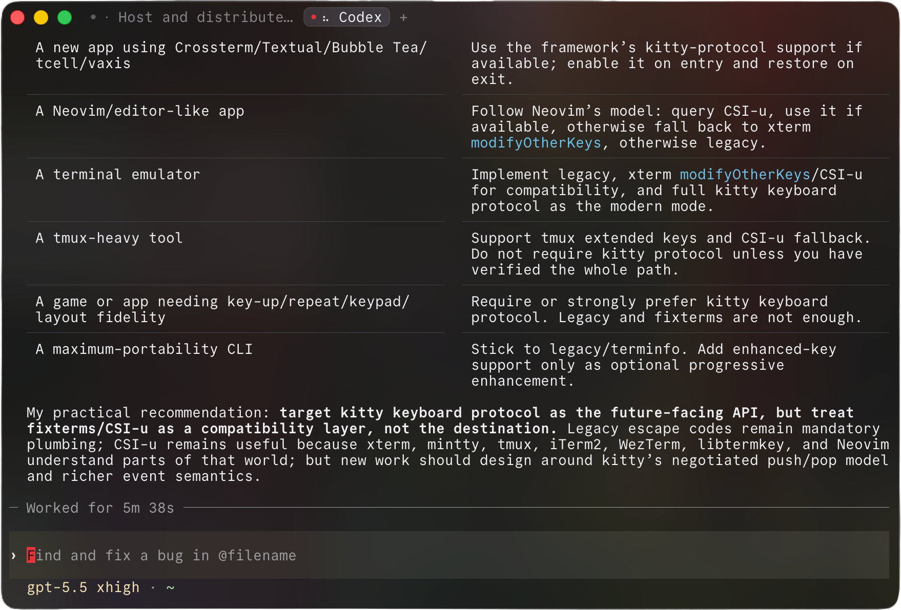Rustyyy running an AI coding agent — two tabs open, agent research streaming in